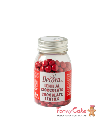 Mini Perlas de Chocolate con Leche - Rojas - 80gr Decora