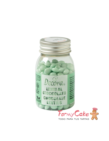 Mini Perlas de Chocolate con Leche - Verde Menta - 80gr Decora
