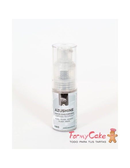 Spray Purpurina Comestible En Polvo Plata 10gr Azushine