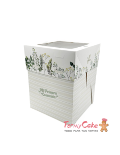 Caja 20x20x19,5-26cm. Comunión Niño Pastry Colours
