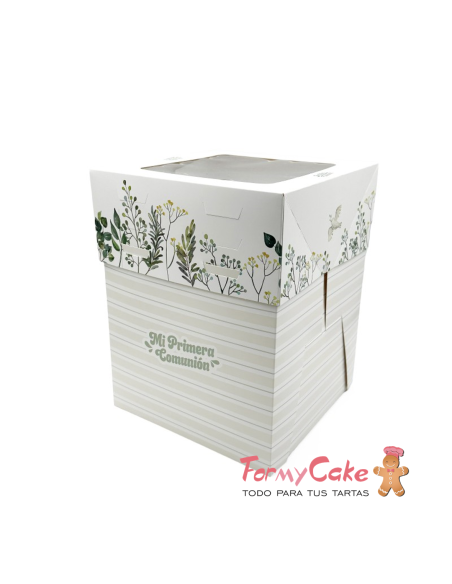 Caja 20x20x19,5-26cm. Comunión Niño Pastry Colours