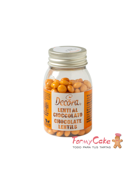Mini Perlas de Chocolate con Leche - Naranjas - 80gr Decora
