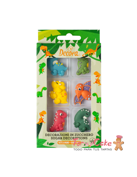 Dinosaurios de Azúcar 6ud Decora