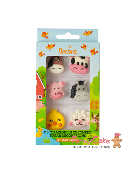 Animales de la Granja de Azúcar 6ud Decora