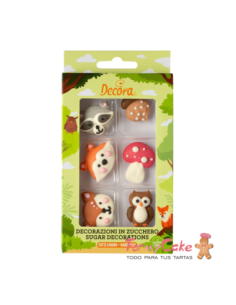 Animales del Bosque de Azúcar 6ud Decora