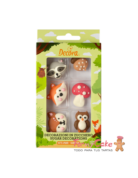 Animales del Bosque de Azúcar 6ud Decora