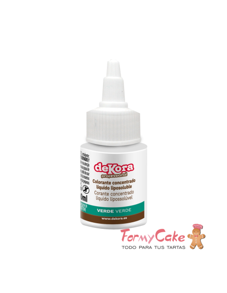 Colorante Líquido Verde Liposoluble 30ml Dekora