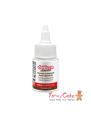 Colorante Líquido Rojo Liposoluble 30ml Dekora