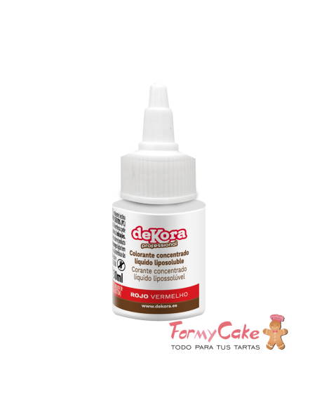 Colorante Líquido Rojo Liposoluble 30ml Dekora
