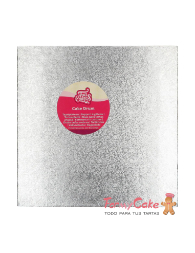 Base Cuadrada para Tartas Gruesa 25cm Funcakes