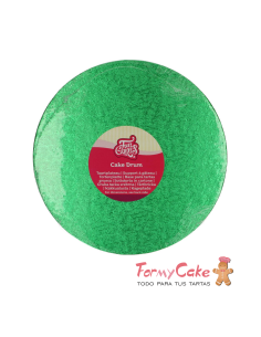 Base Redonda Gruesa para Tartas 25cm Verde Funcakes