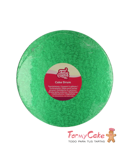 Base Redonda Gruesa para Tartas 25cm Verde Funcakes