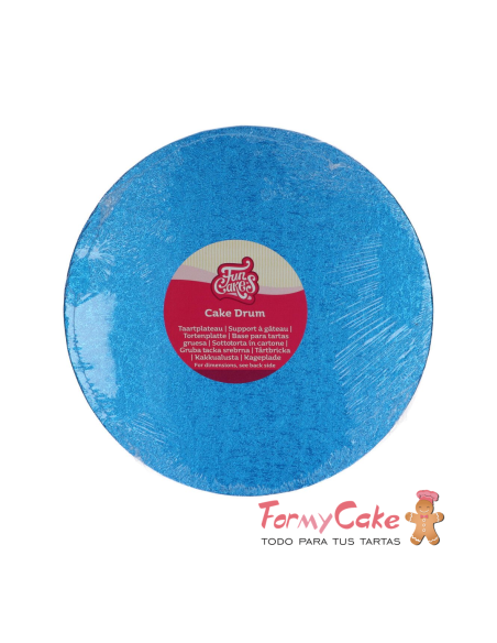Base Redonda Gruesa para Tartas 25cm Azul, Funcakes