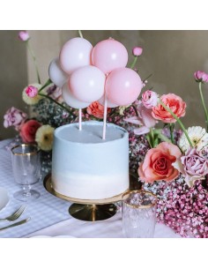 Topper Para Tarta Globos Rosa/Blanco Partydeco 2