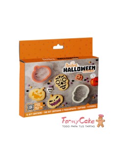 Set 2 Cortadores y 4 Plantillas Halloween Decora