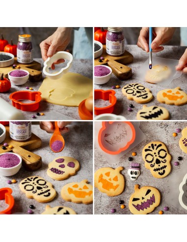 Set 2 Cortadores y 4 Plantillas Halloween Decora