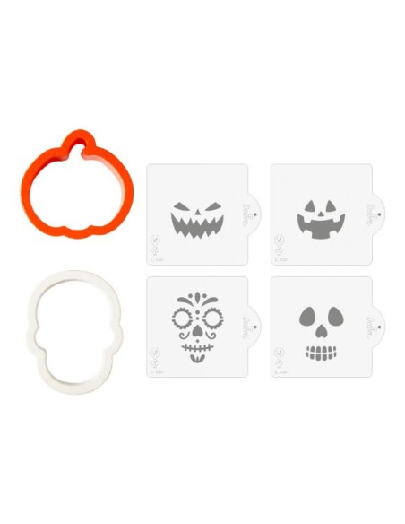 Set 2 Cortadores y 4 Plantillas Halloween Decora