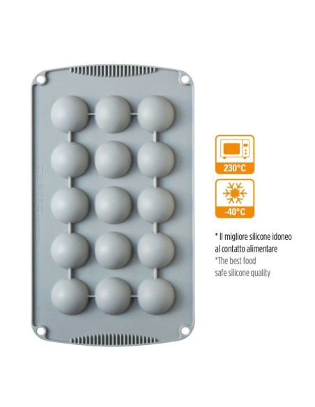 Molde De Silicona Semiesfera 15uds 40x20H MM Decora