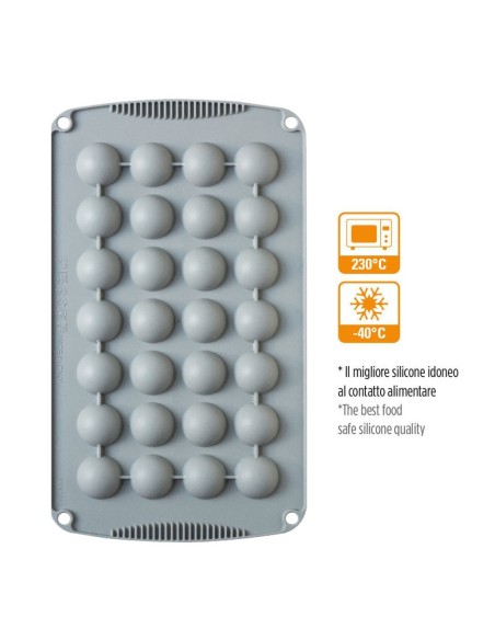 Molde De Silicona Semiesfera 20uds 30x15H MM Decora