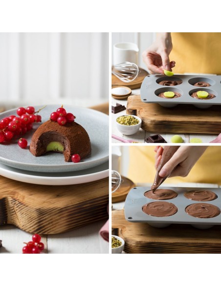 Molde De Silicona Semiesfera 6uds 70x35H MM Decora