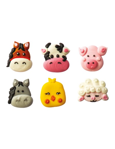 Animales de la Granja de Azúcar 6ud Decora
