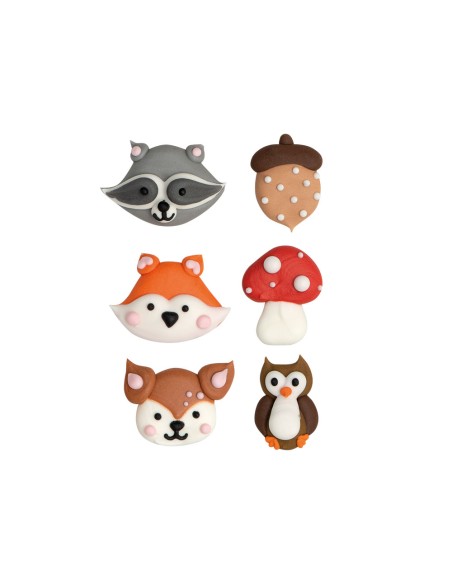 Animales del Bosque de Azúcar 6ud Decora