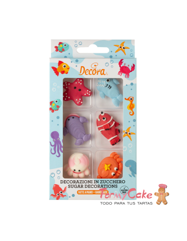 Animalitos Marinos de Azúcar 6ud Decora