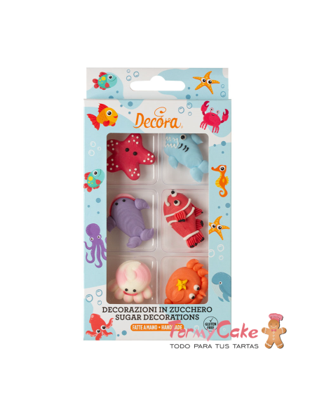 Animalitos Marinos de Azúcar 6ud Decora