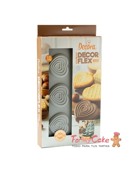 Molde De Silicona Corazón Duo Set 2  Decora