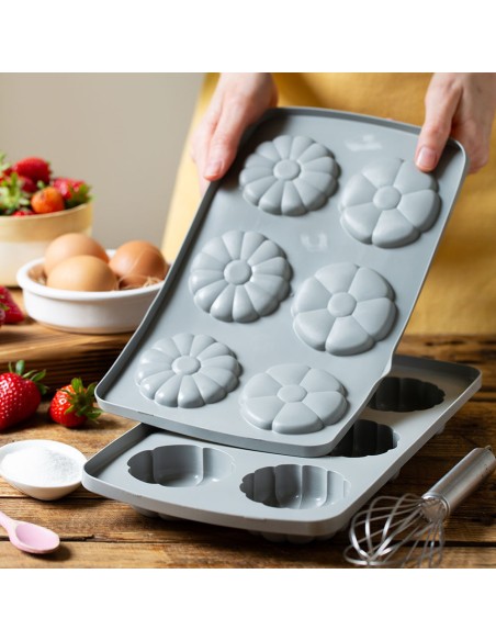 Molde De Silicona Flor Duo Set 2  Decora