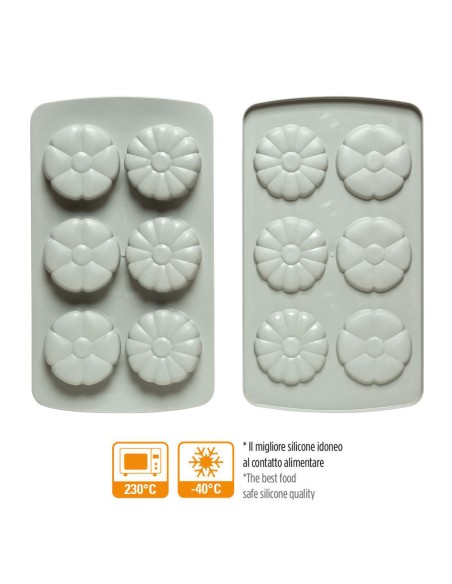 Molde De Silicona Flor Duo Set 2  Decora