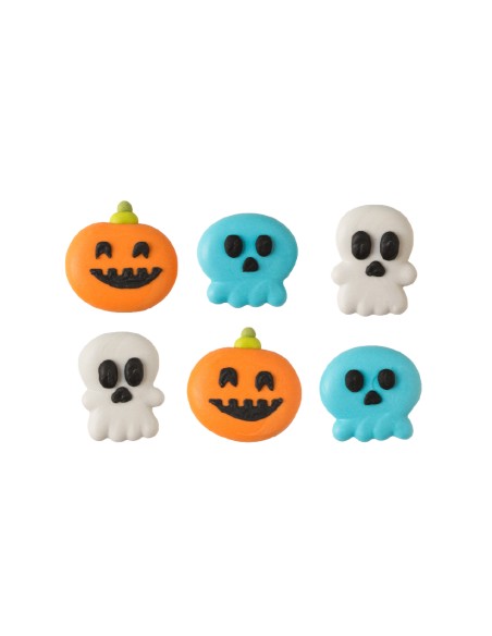 Decoración de Azúcar Calaveras y Calabazas Halloween 6ud Decora