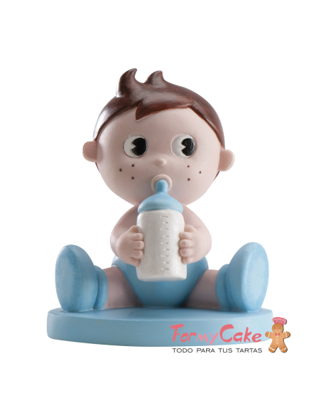 Figura para Tarta Bebé con Biberón Azul Dekora