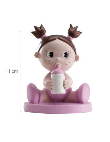 Figura para Tarta Bebé con Biberón Rosa Dekora