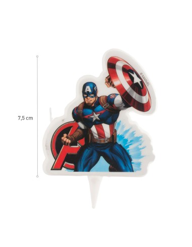 Vela Capitán América Dekora  7cm