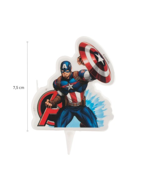 Vela Capitán América Dekora  7cm