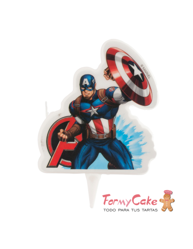 Vela Capitán América Dekora  7cm