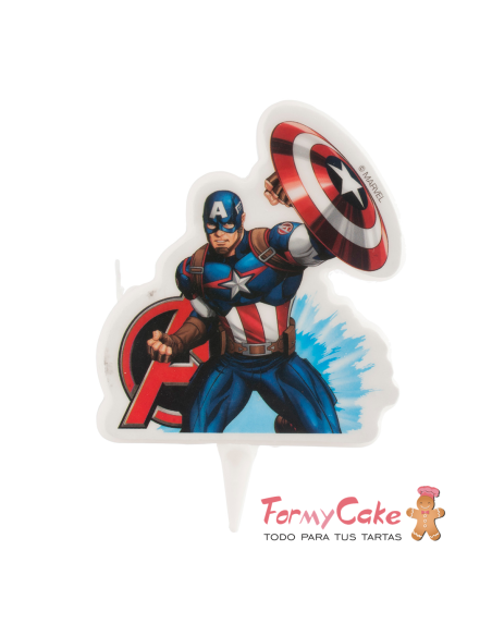 Vela Capitán América Dekora  7cm