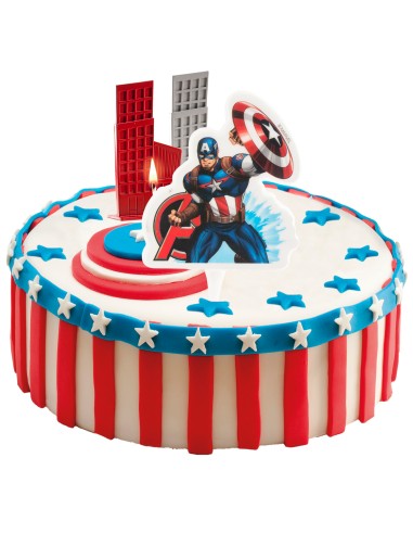 Vela Capitán América Dekora  7cm