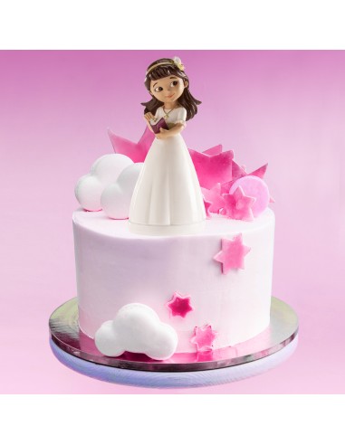 Figura para Tarta Comunión Niña con Diadema Dekora