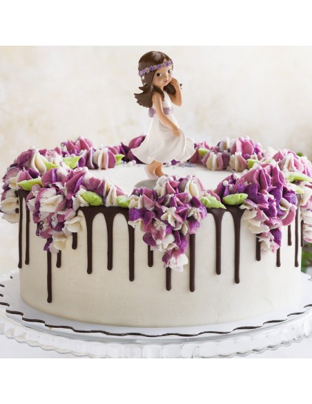Figura para Tarta Comunión Niña Lazo Violeta, Irene, Dekora
