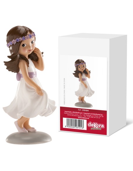 Figura para Tarta Comunión Niña Lazo Violeta, Irene, Dekora