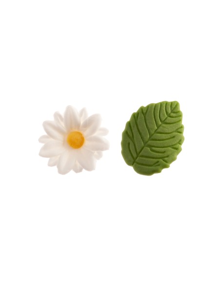 Flores Blancas Y Hojas De Azucar Dekora