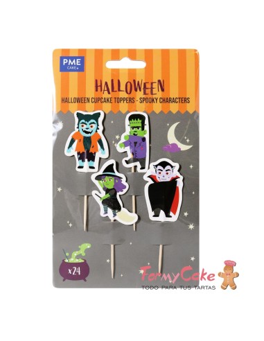Toppers De Halloween Para Cupcakes 24uds PME