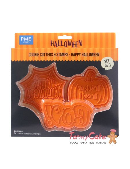 Set Cortadores Y Sellos De Galletas De Halloween 3ud PME