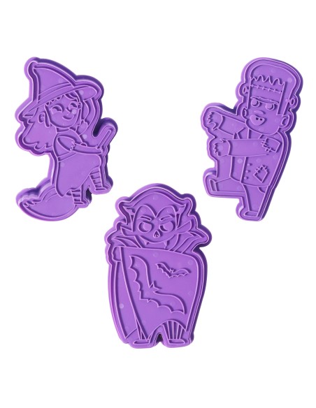 Set Cortadores Y Sellos De Galletas Personajes Espeluznantes 3ud PME