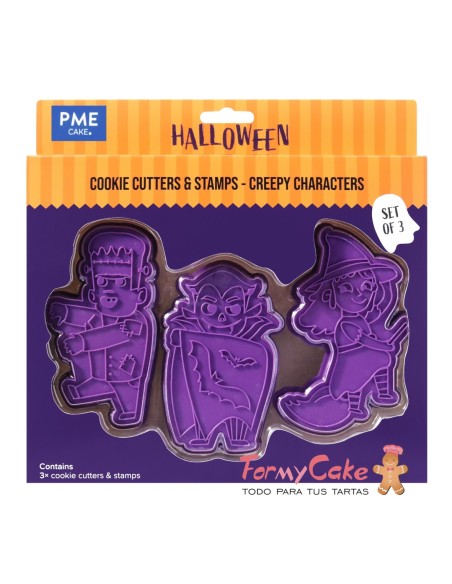 Set Cortadores Y Sellos De Galletas Personajes Espeluznantes 3ud PME