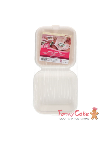 Caja Blanca Bento Cakes 15x15cm 10uds Funcakes