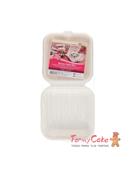 Caja Blanca Bento Cakes 15x15cm 10uds Funcakes