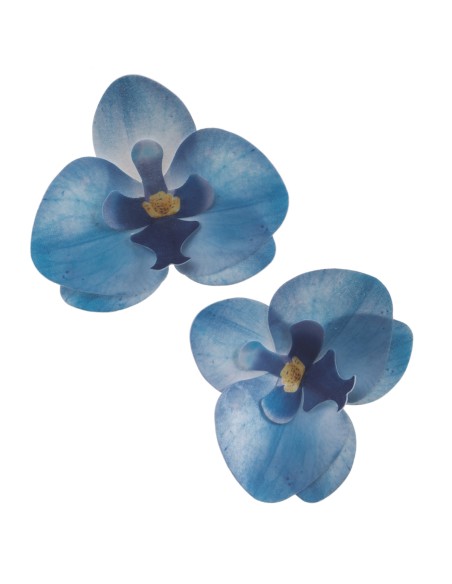 Orquideas De Oblea Color Azul 10uds Dekora